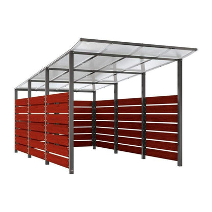 Cityscape Direct Modulo Wheelie Bin Enclosure (2500mm Wide) 4800mm / Mahogany / Procity Grey