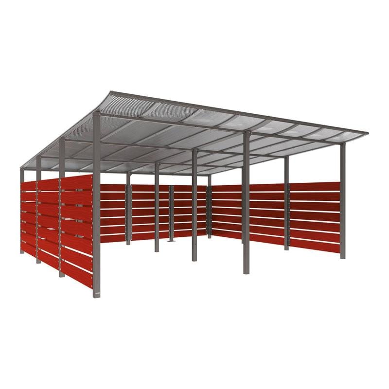 Cityscape Direct Modulo Wheelie Bin Enclosure (5000mm Wide) 4800mm / Mahogany / Procity Grey