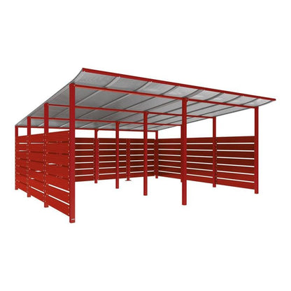 Cityscape Direct Modulo Wheelie Bin Enclosure (5000mm Wide) 4800mm / Mahogany / Red (RAL 3020)