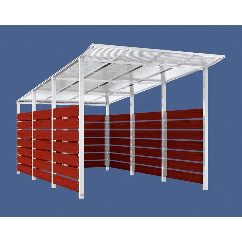 Cityscape Direct Modulo Wheelie Bin Enclosure (2500mm Wide) 4800mm / Mahogany / White (RAL 9010)