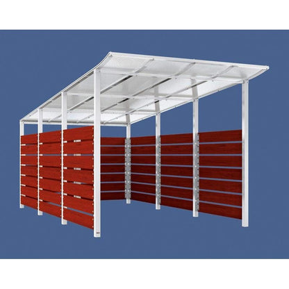 Cityscape Direct Modulo Wheelie Bin Enclosure (2500mm Wide) 4800mm / Mahogany / White (RAL 9010)