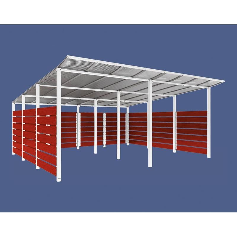 Cityscape Direct Modulo Wheelie Bin Enclosure (5000mm Wide) 4800mm / Mahogany / White (RAL 9010)