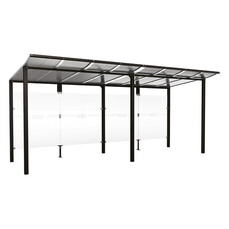 Cityscape Direct Modulo Bus Shelter 5000mm / Black (RAL 9005) / No side cladding