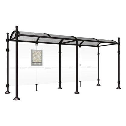 Cityscape Direct Province Sphere Bus Shelter 5000mm / Black (RAL 9005) / No side cladding