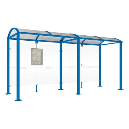 Cityscape Direct Voute Bus Shelter 5000mm / Blue (RAL 5010) / No side cladding