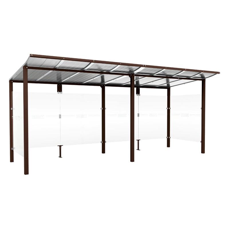 Cityscape Direct Modulo Bus Shelter 5000mm / Brown (RAL 8017) / With cladding on both sides