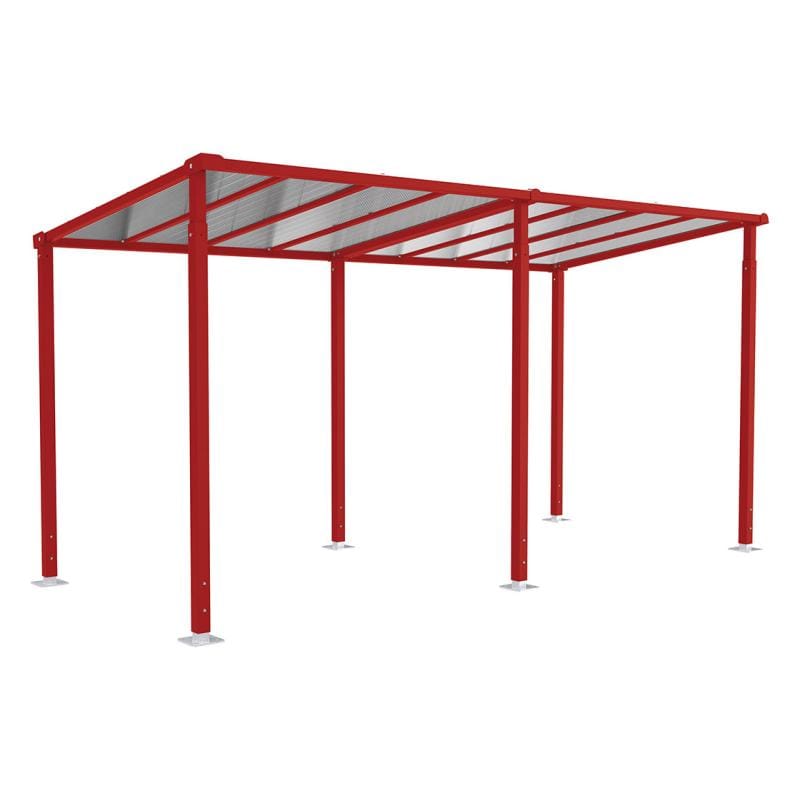 Cityscape Direct Milan Walkway Shelter 5000mm / Burgundy (RAL 3004) / No Required