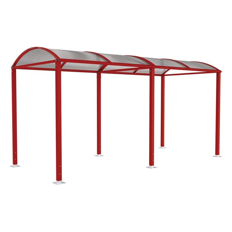 Cityscape Direct Voute Walkway Shelter 5000mm / Burgundy (RAL 3004) / Not Required