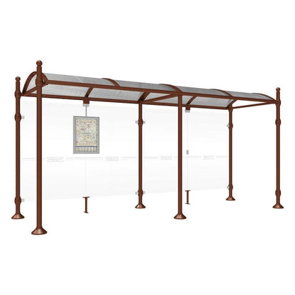 Cityscape Direct Province Sphere Bus Shelter 5000mm / Corten Effect / No side cladding