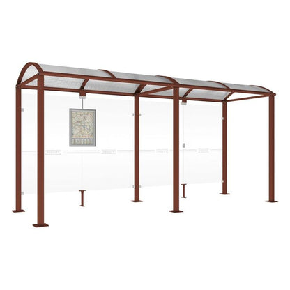 Cityscape Direct Voute Bus Shelter 5000mm / Corten Effect / No side cladding
