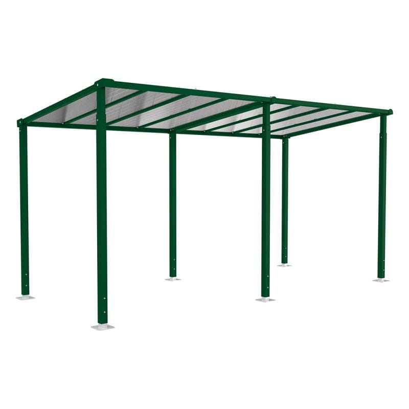 Cityscape Direct Milan Walkway Shelter 5000mm / Green (RAL 6005) / No Required