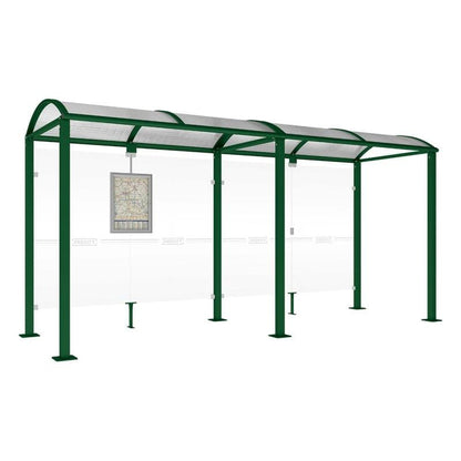 Cityscape Direct Voute Bus Shelter 5000mm / Green (RAL 6005) / No side cladding