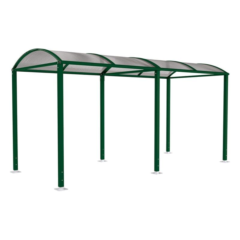 Cityscape Direct Voute Walkway Shelter 5000mm / Green (RAL 6005) / Not Required