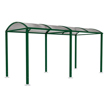 Cityscape Direct Voute Walkway Shelter 5000mm / Green (RAL 6005) / Not Required
