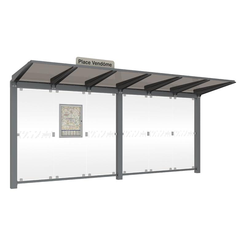 Cityscape Direct Venice Bus Shelter 5000mm length / Procity Grey / No Side Cladding