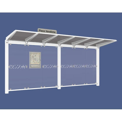 Cityscape Direct Venice Bus Shelter 5000mm length / White (RAL 9010) / No Side Cladding