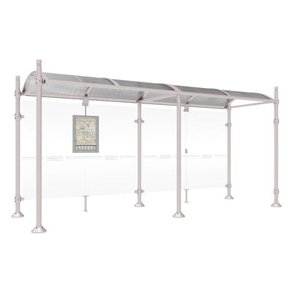 Cityscape Direct Province City Bus Shelter 5000mm / Light Grey (RAL 7044) / No side cladding