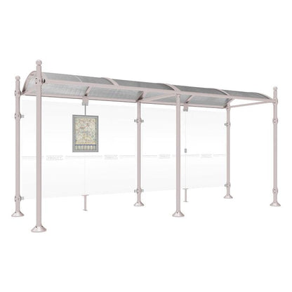 Cityscape Direct Province Sphere Bus Shelter 5000mm / Light Grey (RAL 7044) / No side cladding