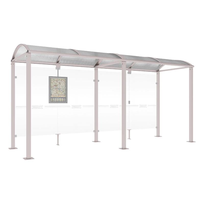 Cityscape Direct Voute Bus Shelter 5000mm / Light Grey (RAL 7044) / No side cladding
