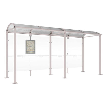 Cityscape Direct Voute Bus Shelter 5000mm / Light Grey (RAL 7044) / No side cladding