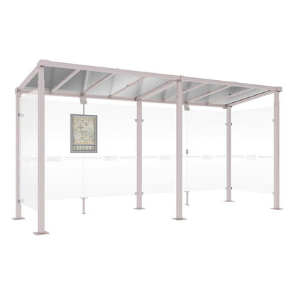 Cityscape Direct Milan Bus Shelter 5000mm / Light Grey (RAL 7044) / With cladding on both sides