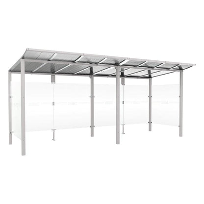 Cityscape Direct Modulo Bus Shelter 5000mm / Light Grey (RAL 7044) / With cladding on both sides