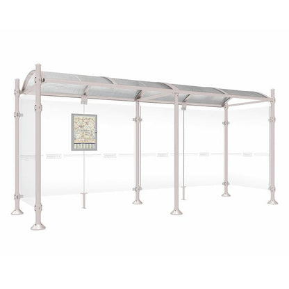 Cityscape Direct Province Agora Bus Shelter 5000mm / Light Grey (RAL 7044) / With cladding on both sides
