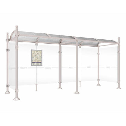 Cityscape Direct Province City Bus Shelter 5000mm / Light Grey (RAL 7044) / With cladding on both sides