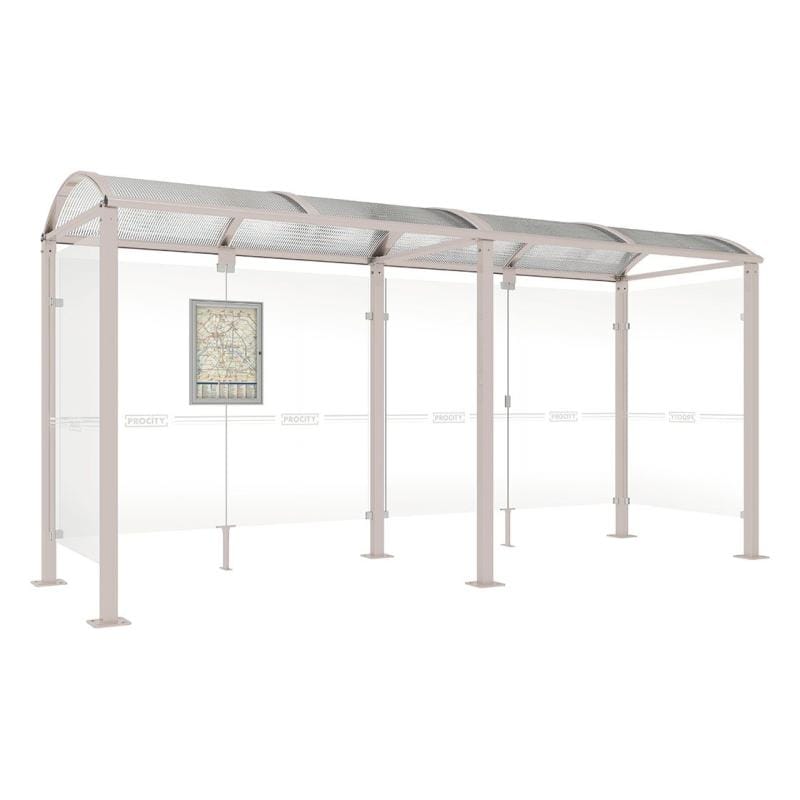 Cityscape Direct Voute Bus Shelter 5000mm / Light Grey (RAL 7044) / With cladding on both sides