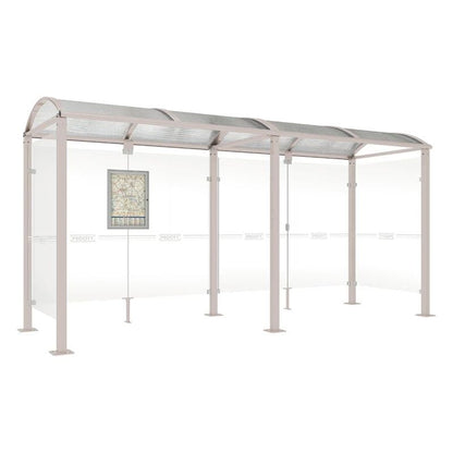 Cityscape Direct Voute Bus Shelter 5000mm / Light Grey (RAL 7044) / With cladding on both sides