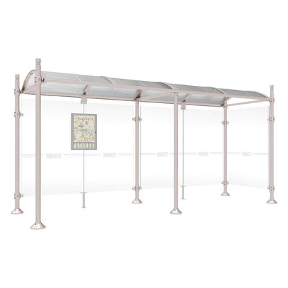 Cityscape Direct Province City Bus Shelter 5000mm / Light Grey (RAL 7044) / With cladding on one side