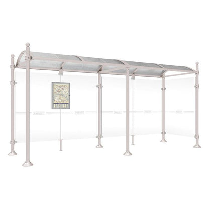 Cityscape Direct Province Sphere Bus Shelter 5000mm / Light Grey (RAL 7044) / With cladding on one side