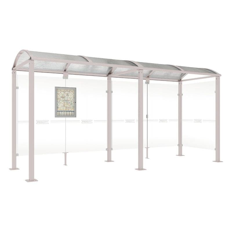 Cityscape Direct Voute Bus Shelter 5000mm / Light Grey (RAL 7044) / With cladding on one side