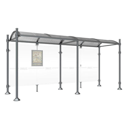 Cityscape Direct Province Agora Bus Shelter 5000mm / Procity Grey / No side cladding
