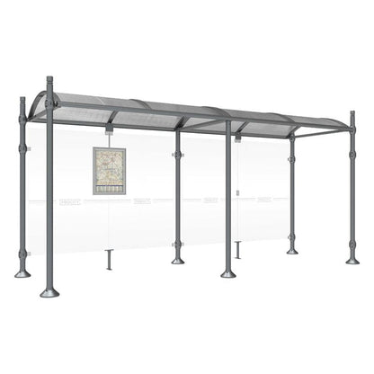 Cityscape Direct Province City Bus Shelter 5000mm / Procity Grey / No side cladding