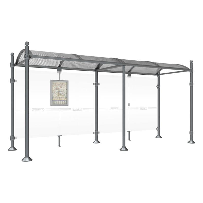 Cityscape Direct Province Sphere Bus Shelter 5000mm / Procity Grey / No side cladding