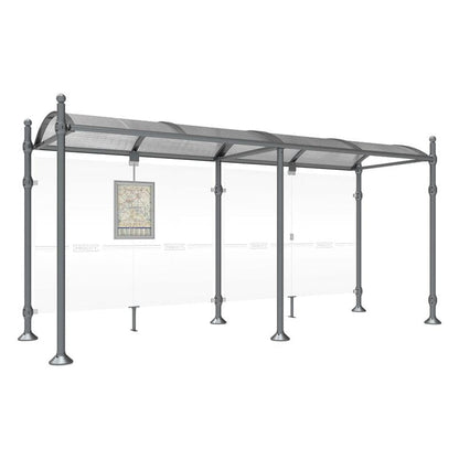 Cityscape Direct Province Sphere Bus Shelter 5000mm / Procity Grey / No side cladding