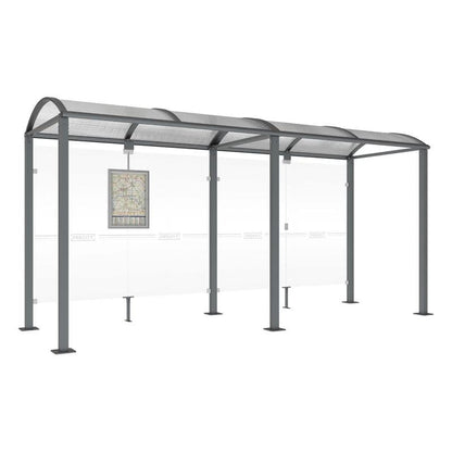 Cityscape Direct Voute Bus Shelter 5000mm / Procity Grey / No side cladding