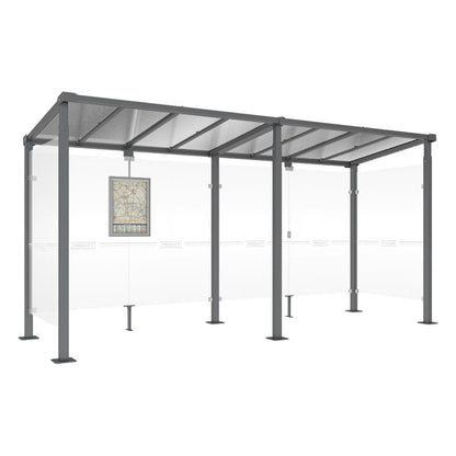 Cityscape Direct Milan Bus Shelter 5000mm / Procity Grey / With cladding on both sides