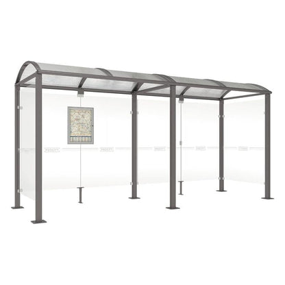 Cityscape Direct Voute Bus Shelter 5000mm / Procity Grey / With cladding on both sides