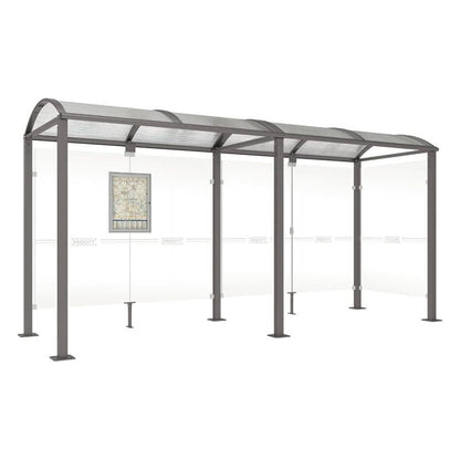 Cityscape Direct Voute Bus Shelter 5000mm / Procity Grey / With cladding on one side