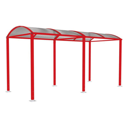 Cityscape Direct Voute Walkway Shelter 5000mm / Red (RAL 3020) / Not Required