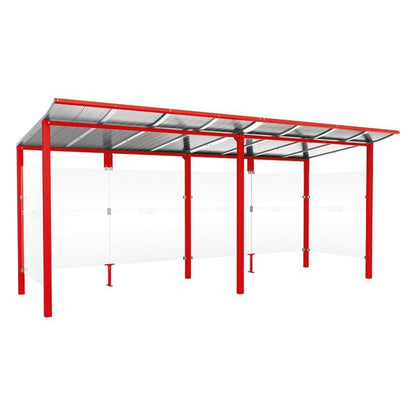 Cityscape Direct Modulo Bus Shelter 5000mm / Red (RAL 3020) / With cladding on both sides