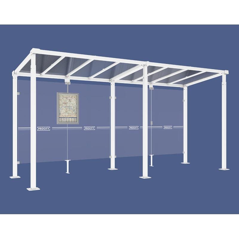 Cityscape Direct Milan Bus Shelter 5000mm / White (RAL 9010) / No side cladding