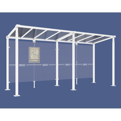 Cityscape Direct Milan Bus Shelter 5000mm / White (RAL 9010) / No side cladding