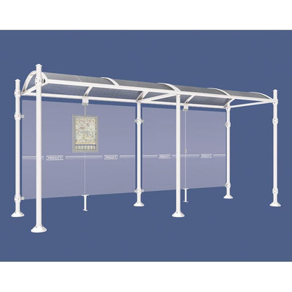 Cityscape Direct Province Agora Bus Shelter 5000mm / White (RAL 9010) / No side cladding