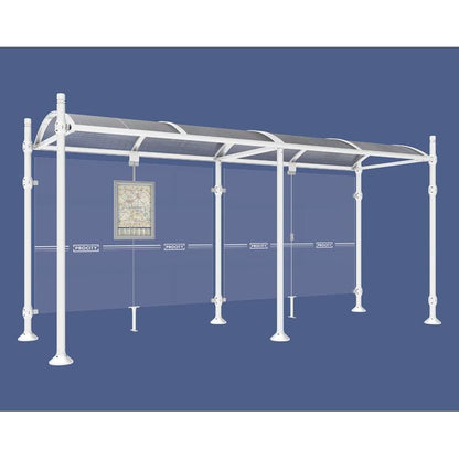 Cityscape Direct Province City Bus Shelter 5000mm / White (RAL 9010) / No side cladding