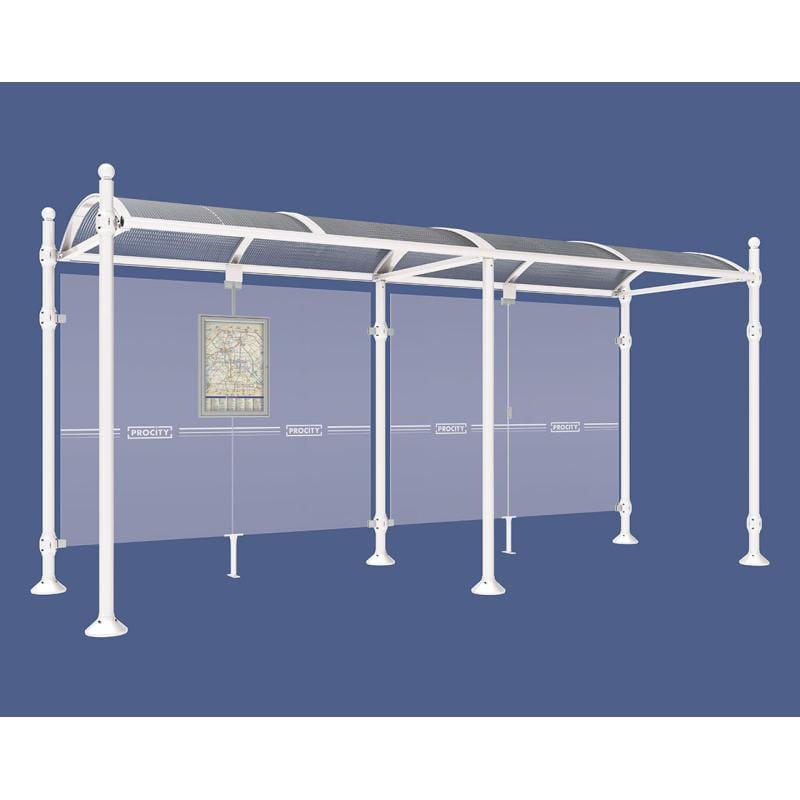 Cityscape Direct Province Sphere Bus Shelter 5000mm / White (RAL 9010) / No side cladding