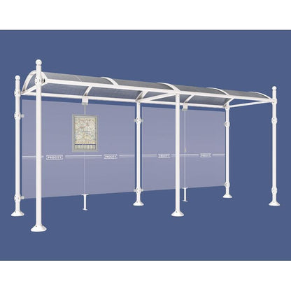 Cityscape Direct Province Sphere Bus Shelter 5000mm / White (RAL 9010) / No side cladding