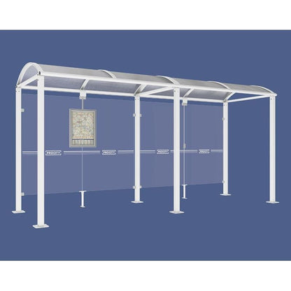 Cityscape Direct Voute Bus Shelter 5000mm / White (RAL 9010) / No side cladding